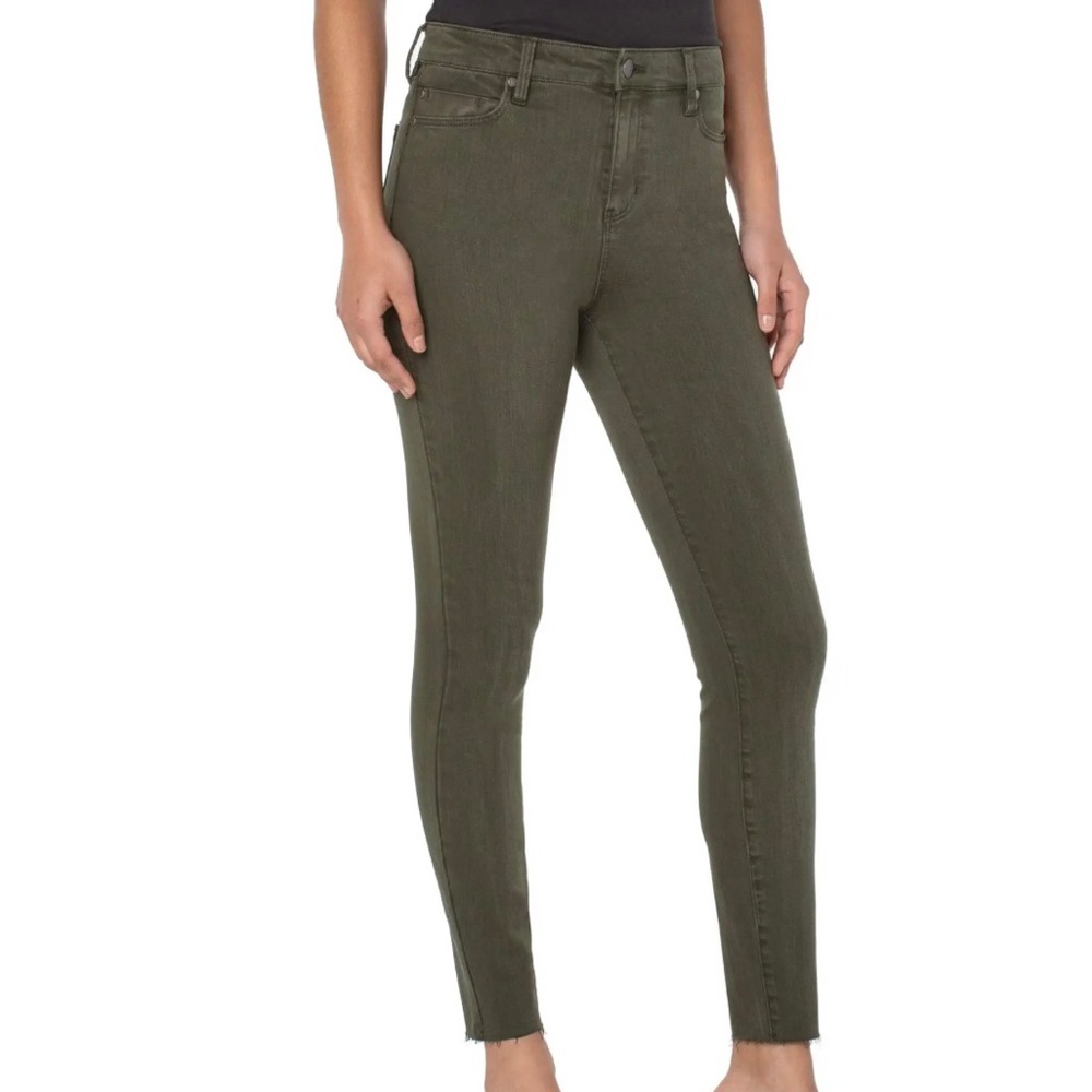 ⭐️Liverpool⭐️Abby High-Rise Ankle Skinny Jeans 28" Slate Green Wash Denim sz 27